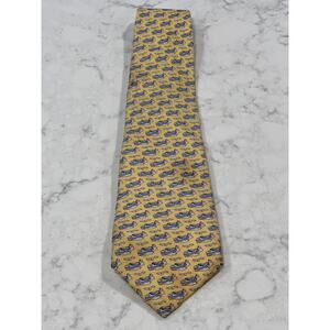 Vineyard Vines Marthas Vineyard Men’s Yacht‎ Print Soft Silk Neck Tie Yellow OS